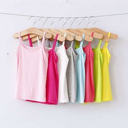 V-TREE Kids Underwear Model Cotton Tank Candy Coloured Girls Vest Children Singlet Tops Undershirt for 2-12 Years L2405