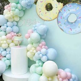 Party Balloons 187Pcs Macaroon Theme Balloon Arch Garland Kit Donuts Theme Balloon Accessories Dream Baby Shower Kids Birthday Party Background