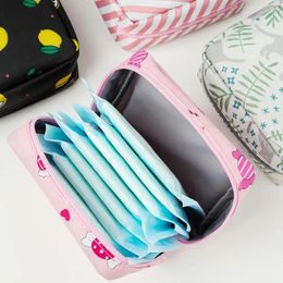 Storage Bags Excellent Women Girl Sanitary Napkin Bag Cosmetic Organizer Bright Color