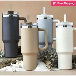 40oz Tumblers Cups with Handle Insulated Stainless Steel Tumbler Lids and Straw Travel Car Mugs stanliness standliness stanleiness standleiness staneliness IUF5