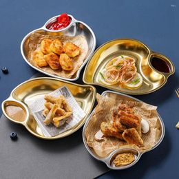 Plates Stackable Sushi Plate Dinner Snack Dumpling Golden Metal Tableware Dinnerware Dishes Tray Serving Kitchen Supplies