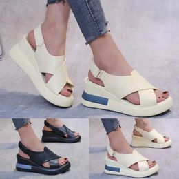 Fashion Sandals Womens Lace s Breathable Up Shoes Thick Soled Wedges Casual Sandal Fahion Women Shoe Wedge Caual 814 d ae97