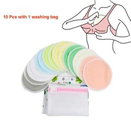 Breast Pads 10 pieces of bamboo feeding pads cotton pads reusable feeding pads washable feeding pads d240516