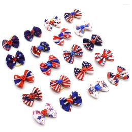 Dog Apparel 10/20 Pcs Accessories For Small Dogs Hair Bows Rubber Bands American Independence Day Puppy Doggy Grooming