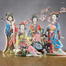 Decorative Figurines Ceramic Antique Chinese Angels Porcelain Figurine Home Decorations Room Classical Woman Craft Painted Art Female Figure