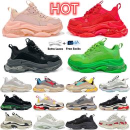 Designer Shoes triple s Casual Shoes Men Women Platform Sneakers Clear Sole Black White Grey Red Pink blue Royal Neon Green womens mens trainers Tennis shoe 35-45
