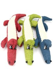 Linen Plush Crocodile Pet Dog Toy Chew Squeaky Noise Toy Tough Interactive Doll Cleaning Teeth Supplies JK2012XB4638770