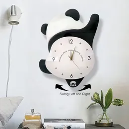 Wall Clocks Panda Rocking Clock Creative Family Watch Decoration Cartoon