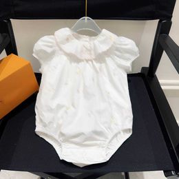 Top newborn jumpsuits Colorful logo embroidery toddler clothes Size 59-90 designer baby Crawling suit infant Cotton lapel bodysuit 24Mar