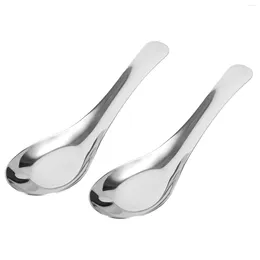 Spoons 2 Pcs Vintage Tablespoon Toddler Honey Kitchen Tableware Stainless Steel Flat Soup