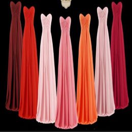 Women's Sweetheart Chiffon Country Bridesmaid Dresses Long under 50 Maid of Honour Backless Beach Custom Made Plus Size Lace-up Bac 217g