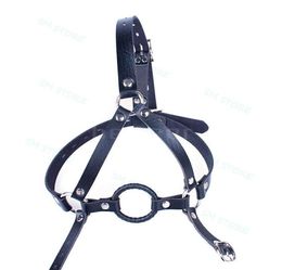 Bondage Leather Head Harness Restriant Open Mouth O Ring Gag Strap Adult Shackle Slave B9017165372