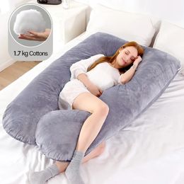 U Shape Pillow for Pregnant Women Cotton Breastfeeding Cushion Maternity Sleeping Hug Pregnancy 240516
