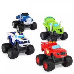 Diecast Model Cars 4Pcs batch monster machine alloy car toy Russian classic flame model truck cartoon graphics game childrens birthday gift WX