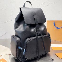 High quality Hot backpacks Women Fashion Designer bags Men Travel Full Print Drawstring Snapper Coated Canvas handbag Leather Schoolbag Backpack