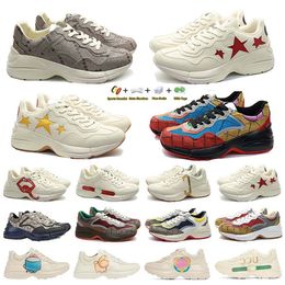 Designer Casual shoes Rhython Men Women sneaker lip sports thick soled cartoon letters thick family beige camel outdoor Jogging Walking Sneakers