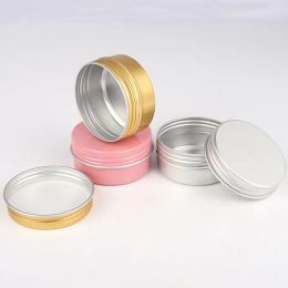 wholesale Metal Round Aluminium Tins Refillable 50g White Containers Jar with Screw Lid for Cosmetic Cream Sample Cans ZZ