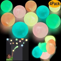 Decompression Toy High bounce luminous sticky ceiling ball luminous wall throwing target ball adult and children outdoor squatting stress reducing toy gifts