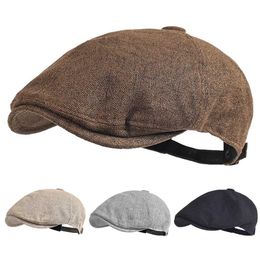 Berets Mens Summer Berets Outdoor Breathable newsboy cap Spring Flat Hats Solid Duckbill Hats Vintage Gatsby Beret Hat Women B240516