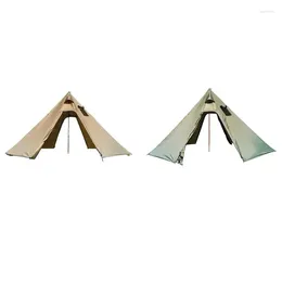 Tents And Shelters Outdoor Pyramid Tent Camping Teepee For Adults House With Fireproof Cloth Front