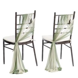 Chiffon Chair Sashes Cover Draping Fabric WrinkleFree for Party Ceremony Reception Floral Arrangement Banquet Outdoor Decor 240513