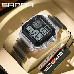 Wristwatches SANDA Top Style Digital Watch Men Sport Chronograph Date Wristwatch 50m Waterproof Electronic Military