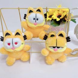 Kawaii Anime Cartoon Yellow Cat Cute Plush Toys Doll Keychain Creative Backpack Pendant Decoration Kids Children Girls Boys Gifts