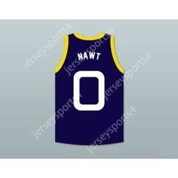 Custom Any Name Any Team NAWT 0 MONSTARS DARK BLUE BASKETBALL JERSEY SPACE JAM All Stitched Size S-6XL Top Quality