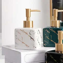 Liquid Soap Dispenser Marbling Emulsion Bottle High-end Ceramic Container European Makeup Remover Shampoo Storage Bathroom Accessories