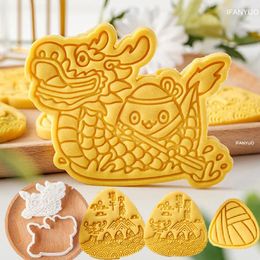 Baking Moulds Cartoon Dragon Blessing Biscuit Cookie Mold Chinese Good Luck Press Fondant Embossing Stamps Cake Decorating Tools