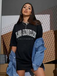 Women's T-Shirt Los Angeles Cfornia USA Strt T-Shirts Women Fashion Hip Hop Short Slve Cotton Breathable Tops Loose Oversized Strtwear T240515