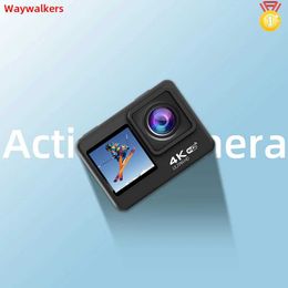 Sports Action Video Cameras Waywalkers 60fps 4K action camera 24MP 2.0-inch LCD EIS 4x zoom video shooting 30m waterproof Go sports helmet Pro camera B240516