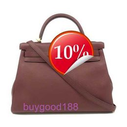 Top Ladies Designer eKolry Bag 32 2 Way Shoulder Bag Clemence Leather Red Rouge