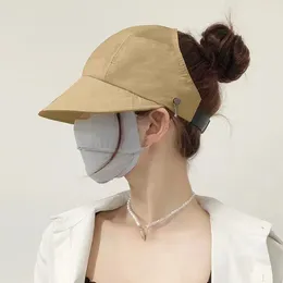 Visors Women Peaked Hat Big Brim UV Protection Wearable For Summer Outdoor Activities Make Face Look Small Fashionable