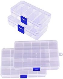 Jewellery Organiser 15 Grids Transparent Plastic Beads Organisers Earring Rings Storage Containers Display Case Storage Box3163881