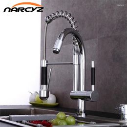 Kitchen Faucets Style Pull Up Down Faucet Chrome LED Light Swivel Sink Basin Brass Torneira Cozinha Tap Mixer XT-102