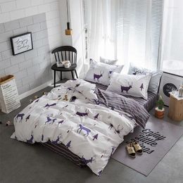 Bedding Sets Textiles Stylish Simplicity Christmas Elk Striped Cartoon 3/4pcs Contain Duvet Cover Bed Sheet Pillowcase 30