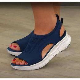 Summer Sandals Women Mesh Casual Ladies Wedges Outdoor Shallow Platform Shoes Female Slip-On Light Comfort Plus Size 39af