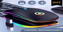 Wireless charging bluetooth Mice silent and mute computer Networking accessories Home office Colorful Notebook light mouse9567702