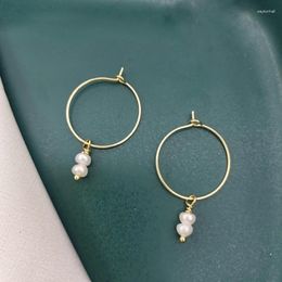 Dangle Earrings Gold Hoop Mini Freshwater Pearls Fashion Jewelry Good Quality Boucles D'oreilles 14K Filled BOHO