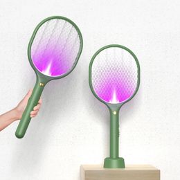 Factory Sell USB Electric Mosquito Swatter 2 In 1 Mosquito Lamp Killer Rechargeable Home Use Fly Racket With Uv Light 240514