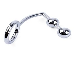 Metal Anal Hook Fetish Play Butt Plug Anus Insert Dilator with Cock Ring Pleasure Sex Toys for Men HSYBP0142706796