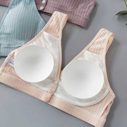 321Z Maternity Intimates Pure cotton care bra womens breast feeding pregnant underwear plus size Bralette Gather crop top-notch clothing d240517