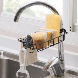 Kitchen Storage Iron Faucet Racks Adjustable Sink Rag Sponge Draining Rack Bathroom Soap Holders Shelves