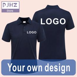 Casual Polo Shirt Breathable Short Sleeve Personal Company Group Design Men and Women Custom Top Print Embroidery 240515