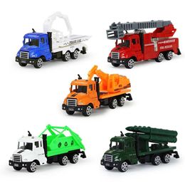 Diecast Model Cars 1 mini simulated die-casting car fire truck engineering truck design alloy metal model scooter toy childrens gift WX