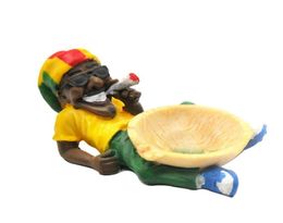 Readymade Handmade Bob Maley Ashtray Reggae Rasta Tray Resin Smoking Tray Jamaican Man Holding Ready to Ship6707694