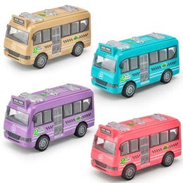 Diecast Model Cars Childrens plug-in car cartoon school bus model childrens toys WX