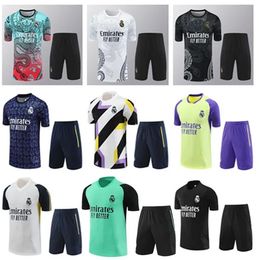 23/24/25 Real madrids Soccer Tracksuits TRACKSUIT Short sleeve shorts men kid football set chandal futbol survetement 2024 2025 madrides TRAINING suit soccer jersey