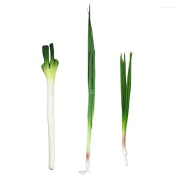 Decorative Flowers Q6PE Imitation Scallions False Garlic Sprouts Model Simulated Vegetables Realistic Fake Po Props For El Kitchens